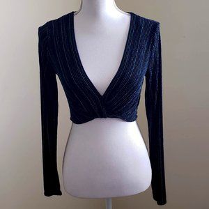 Forever 21 Twist Front Crop Top Black Size Medium